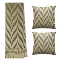 Kit Manta Xale de Sofá e Poltrona 1,40 X 1,80 Com 2 Capas Almofadas 45x45 ZIG ZAG