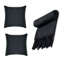 Kit Manta Xale Grande para Sofá e Cama Lisa Com 2 Capas de Almofada