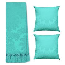 Kit Manta Xale Grande Para Sofá E Cama Protetora Com 2 Almofadas Cheias
