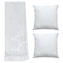 Kit Manta Xale para Sofá e Cama Jaquard com 2 Capas de almofadas