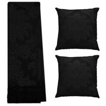 Kit Manta Xale para Sofá e Cama Jaquard com 2 Capas de almofadas