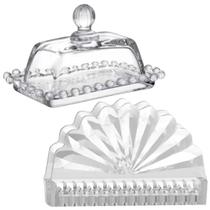 Kit Mantegueira Pérola 14cm + Porta Guardanapos Vidro LH Kit Mantegueira Pérola 14cm + Porta Guardanapos Vidro LH