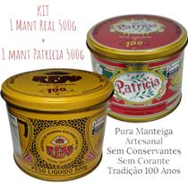 KIT Manteigas REAL + PATRICIA Latas 500g - S/Conservantes - Com Sal - 100 Anos de Tradição Mineira KIT Manteigas REAL + PATRICIA Latas 500g - S/Conservantes - Com Sal - 100 Anos de Tradição Mineira