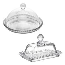 KIT Manteigueira e Queijeira Pearl Luxo