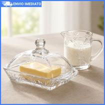 Kit Manteigueira Jarra Leiteira De Vidro Florido Mesa Posta Café Da Manhã Luxo Spring Hauskraft Kit Manteigueira Jarra Leiteira De Vidro Florido Mesa Posta Café Da Manhã Luxo Spring Hauskraft