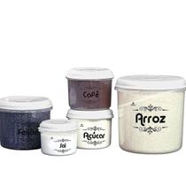 Kit Mantimentos Branco Com 5 Peças
