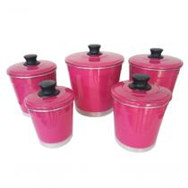 Kit Mantimentos De Alumínio 5 Peças Rosa Pigmentado Belmar Kit Mantimentos De Alumínio 5 Peças Rosa Pigmentado Belmar