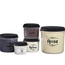 Kit Mantimentos Preto Com 5 Peças