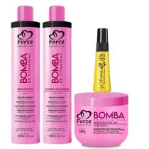 Kit Manutenção Capilar Nutrição Itensiva Bomba de Vitaminas Oil Argan 60ml Force Cosméticos