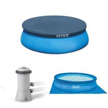 Kit Manutenção de Piscina Inflável Filtro 2.006 L/h Capa 366 Cm Forro