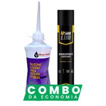 Kit Manutenção Esteira Ergométrica Silicone Líquido 300ml e Desengripante M500 Spray Kit Manutenção Esteira Ergométrica Silicone Líquido 300ml e Desengripante M500 Spray