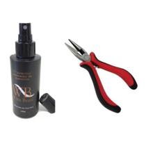 kit manutenção Mega Hair Removedor 100ml e Alicate Alongamento Capilar - mega hair e apliques