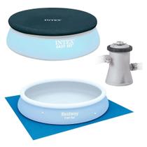 Kit Manutenção para Piscina Inflável Filtro 1.250 L/h Capa 305 Cm Forro Intex Kit Manutenção para Piscina Inflável Filtro 1.250 L/h Capa 305 Cm Forro Intex