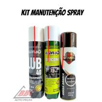 Kit Manutenção Spray - Lub40 300ml - Silicone Radnaq 300ml - Graxa Branca 250ml Corrente Kit Manutenção Spray - Lub40 300ml - Silicone Radnaq 300ml - Graxa Branca 250ml Corrente