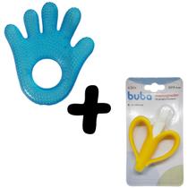 Kit Mãozinha de Água e Massageador Banana Infantil Bebê Buba