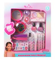 Kit Maquiagem Brinquedo com Pincéis Espelho e Acessórios