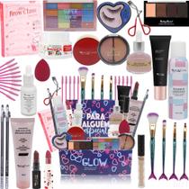 Kit Maquiagem Combo Make E Cuidados Pele Com Caixa Presente - Glow Pink