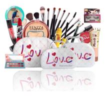 Kit Maquiagem Completa com Trio de Maleta e Paleta Ruby Rose