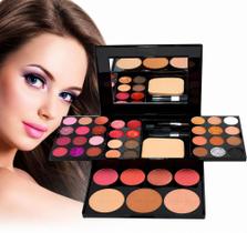 Kit Maquiagem Completo Adulto infantil Sarah's Beauty S6382 Maleta Profissional Espelho