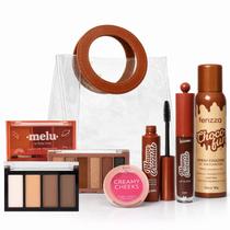 Kit Maquiagem e Sacola: Gloss, Blush, Máscara, Paleta de Sobrancelhas, Paleta de Sombras, Contorno e Fixador Kit Maquiagem e Sacola: Gloss, Blush, Máscara, Paleta de Sobrancelhas, Paleta de Sombras, Contorno e Fixador