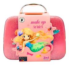 Kit Maquiagem E Unhas Make Up Series Sereia Maleta Glitter