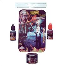Kit Maquiagem Fake Scar Halloween Machucado Sangue Falso