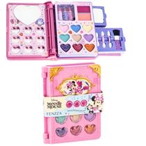 Kit Maquiagem Fennza Diário Minnie Menina Paleta Sombra Batom Brilho Blush