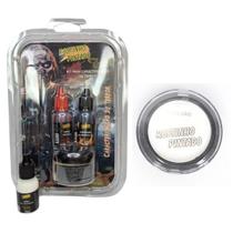 Kit maquiagem halloween completa + latex + pancake branco - Rostinho Pintado