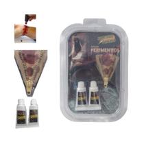 Kit Maquiagem Halloween Sangue Artificial Ferida Corte Ziper