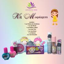 Kit Maquiagem Infantil,Be Magic - 1Paleta de Sombra+1Brilho Labial + 1Lip Gloss + 1Batom + 1Gel Tint + 1Blush +2 Esmalte