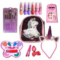 Kit Maquiagem infantil com Bolsinha de Unicórnio