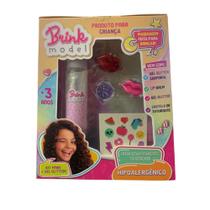 Kit Maquiagem Infantil Com Glitter Corporal Hipoalergênico Brink Model