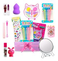 Kit Maquiagem Infantil Completo Batom Gloss Sombra Espelho