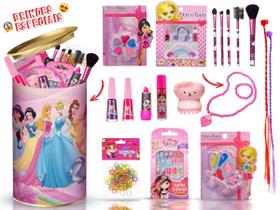 Kit Maquiagem Infantil Completo + Lata + Esmaltes