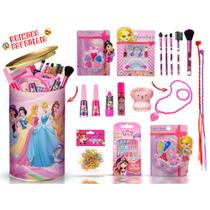 Kit Maquiagem Infantil Completo + Lata + Esmaltes + Cortesias - Bazar na Web