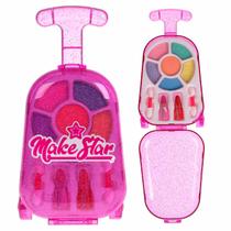 Kit Maquiagem Infantil Estojo Maleta Com Batom Gloss Presente Para Meninas - Unitoys