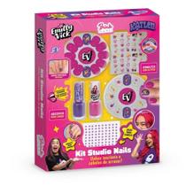 Kit Maquiagem Infantil Glitter Emilly Vick Kit Studio Nails - Brink Model
