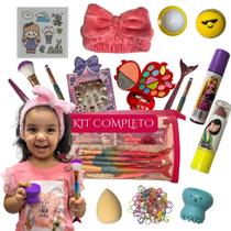 Kit Maquiagem infantil Kawaii Completo Menina fofo fofa Premium - dia das crianças