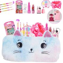 Kit Maquiagem Infantil Necessaire Batom, Sombra Pincel