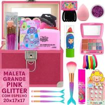 Kit Maquiagem Infantil Princesa Maleta Rosa Pink Glitter Kit Maquiagem Infantil Princesa Maleta Rosa Pink Glitter