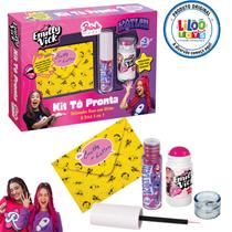 Kit Maquiagem Infantil Tô Pronta Emilly Vick E Katlen Dos Rosa Com Cartinha Brink Model