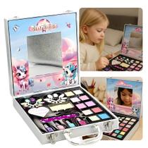 Kit Maquiagem Maleta Infantil Com Espelho Make Menina Para Crianças Conjunto Completo Para Meninas