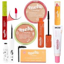 Kit Maquiagem Melu by Ruby Rose Base Pó Máscara para Cílios Delineador Balm Labial Gloss