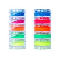 Kit Maquiagem Neon 5 Tintas + 5 Glitters Brilha Luz Negra
