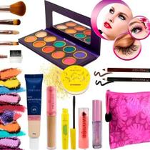 Kit Maquiagem Revenda Base Primer Batom Rímel Necessaire