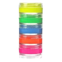 Kit Maquiagem Tinta Cremosa Neon 5 Cores Balada - 20g Kit Maquiagem Tinta Cremosa Neon 5 Cores Balada - 20g