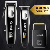 Kit Máquina Completa Kemei 3 em 1
