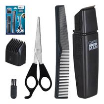 Kit Maquina Cortar Cabelo com Tesoura e Pente