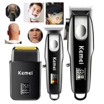 Kit Maquina Corte/Acabamento E Shaver Km-8531 Kemei Desmatador Kit Maquina Corte/Acabamento E Shaver Km-8531 Kemei Desmatador