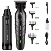 Kit Máquina de Barba e Cabelo mais Depilador de Nariz e Orelha Sem Fio Recarregável Bivolt Kit Máquina de Barba e Cabelo mais Depilador de Nariz e Orelha Sem Fio Recarregável Bivolt